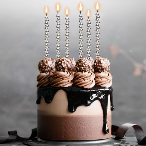 DEKORA BUBBLE BIRTHDAY CANDLES - SILVER