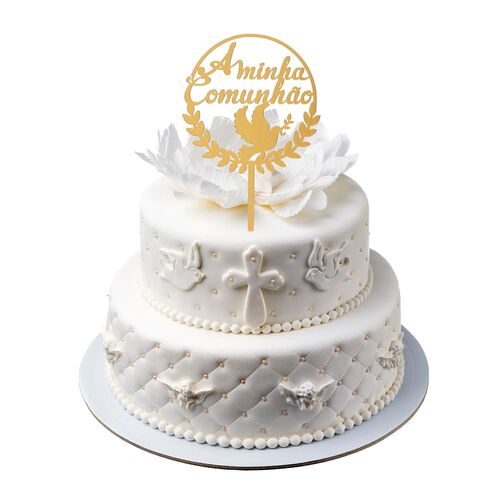 DEKORA GOLDEN CAKE TOPPER - ‘A MINHA COMUNHAO’