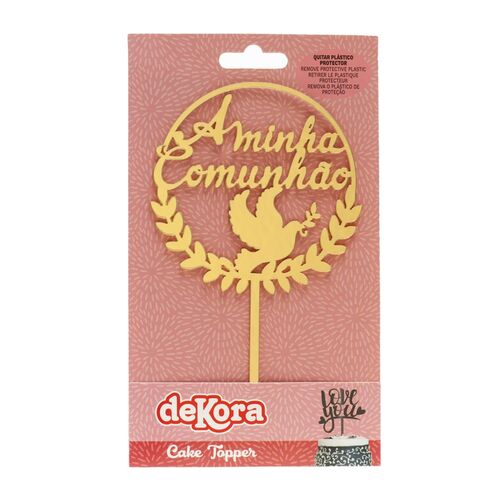 DEKORA GOLDEN CAKE TOPPER - ‘A MINHA COMUNHAO’